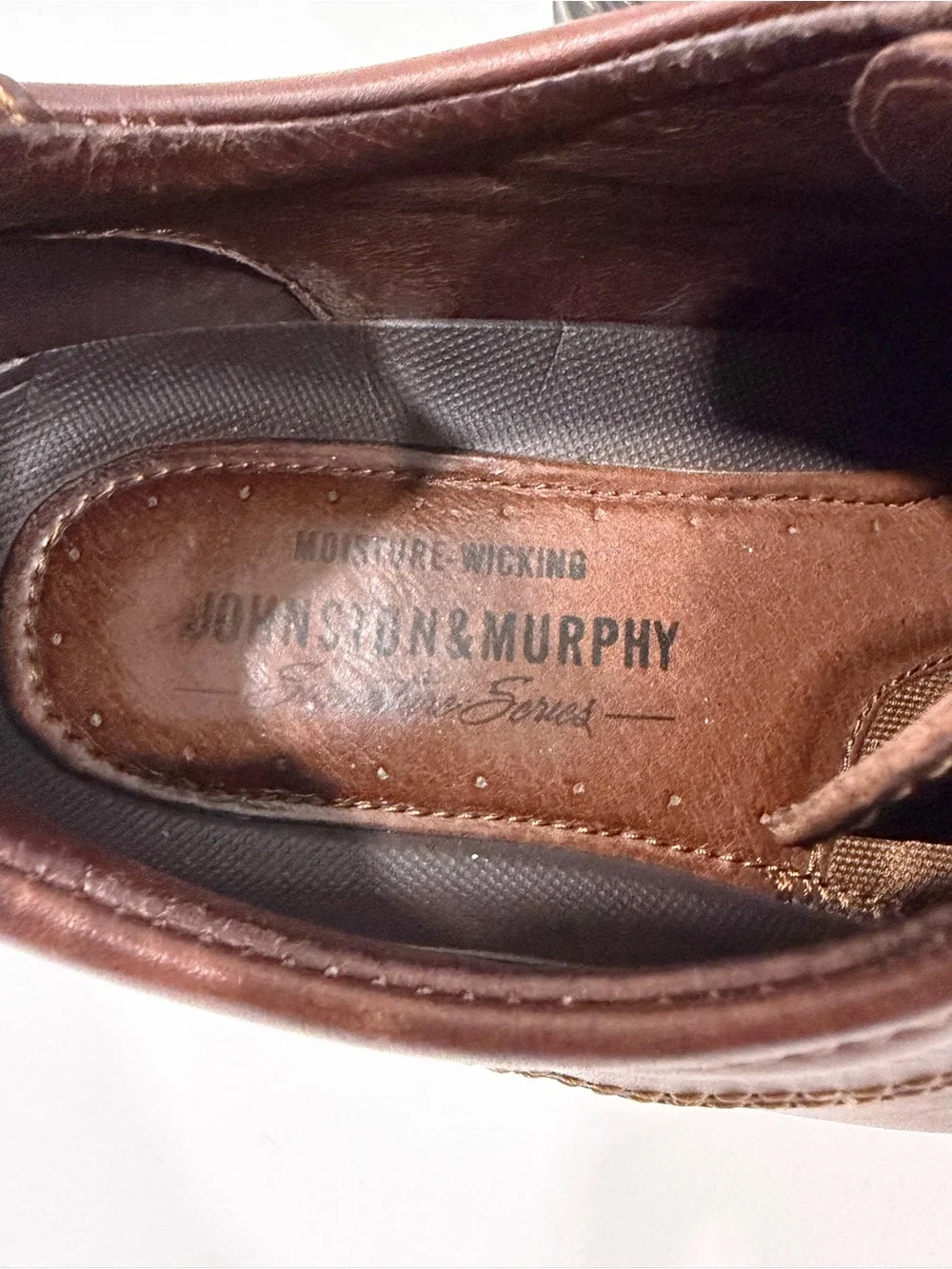 Johnston & Murphy Dark Brown Leather Lace-Up Oxfords